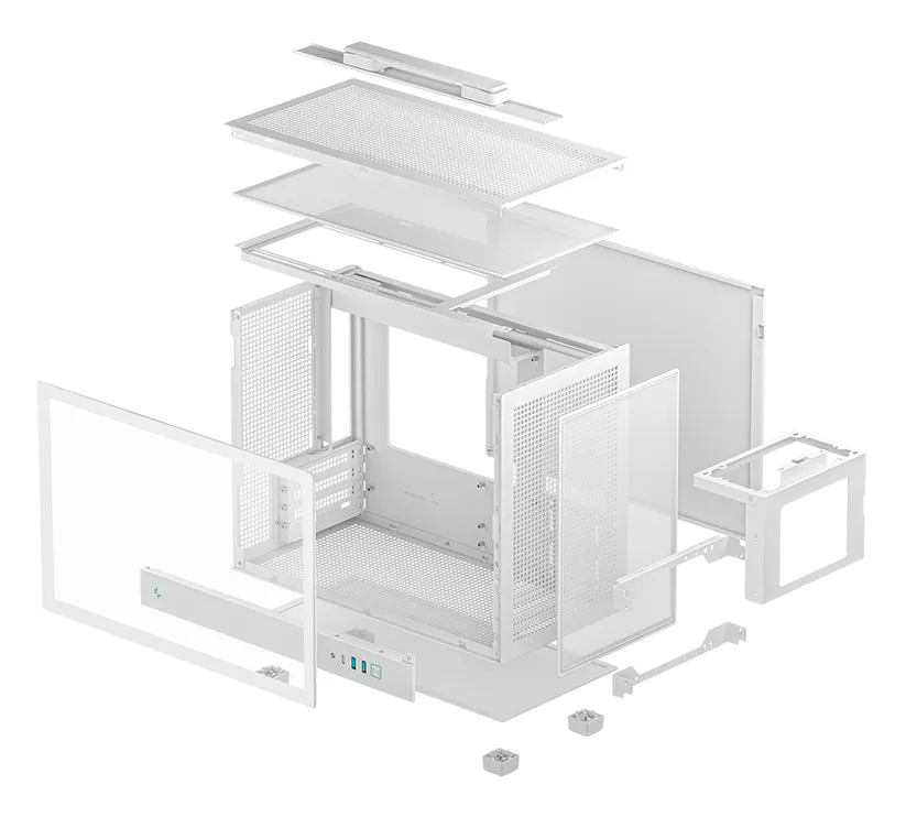 DEEPCOOL CH160 PLUS Micro-ATX Case with window, White