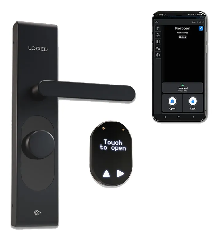 Shelly LOQED Touch Smart Lock - smartl&aring;s med Bluetooth och Wi-Fi, svart