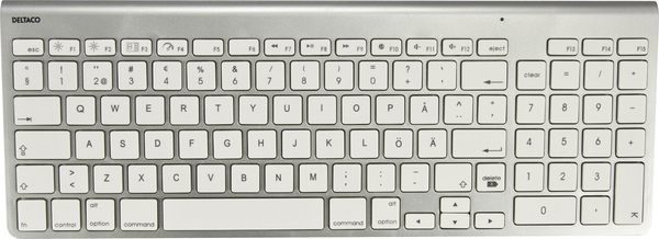 DELTACO langaton n&auml;pp&auml;imist&ouml; Mac-laitteille,pohjoismainen layout,hopea