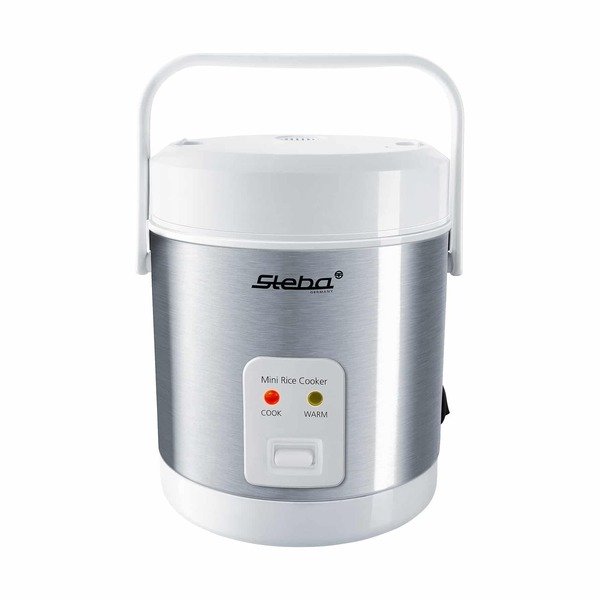 Steba RK 4 M Mini -riisinkeitin, valkoinen/ruostumaton ter&auml;s, 200 W, 0,9 L