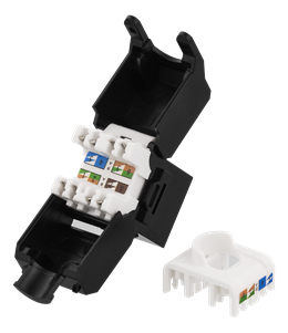 DELTACO UTP-kytkent&auml;paneeli, 24xRJ45, Cat6a, 10Gbps, 24xkeystone, 1U