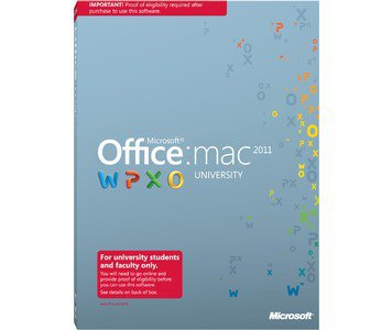 MICROSOFT Office Mac University 2011 SP1 EDU DVD Nordic