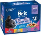 Brit Premium Cat Pouches Family Plate, Wet food for cats, Adult, 12 x 100g