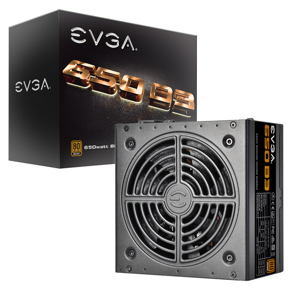 EVGA B3 650W -virtal&auml;hde, 80 Plus Bronze