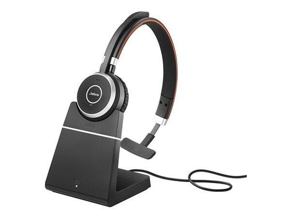 Jabra Evolve 65 MS Wireless Mono Headset with Charging Stand, Black