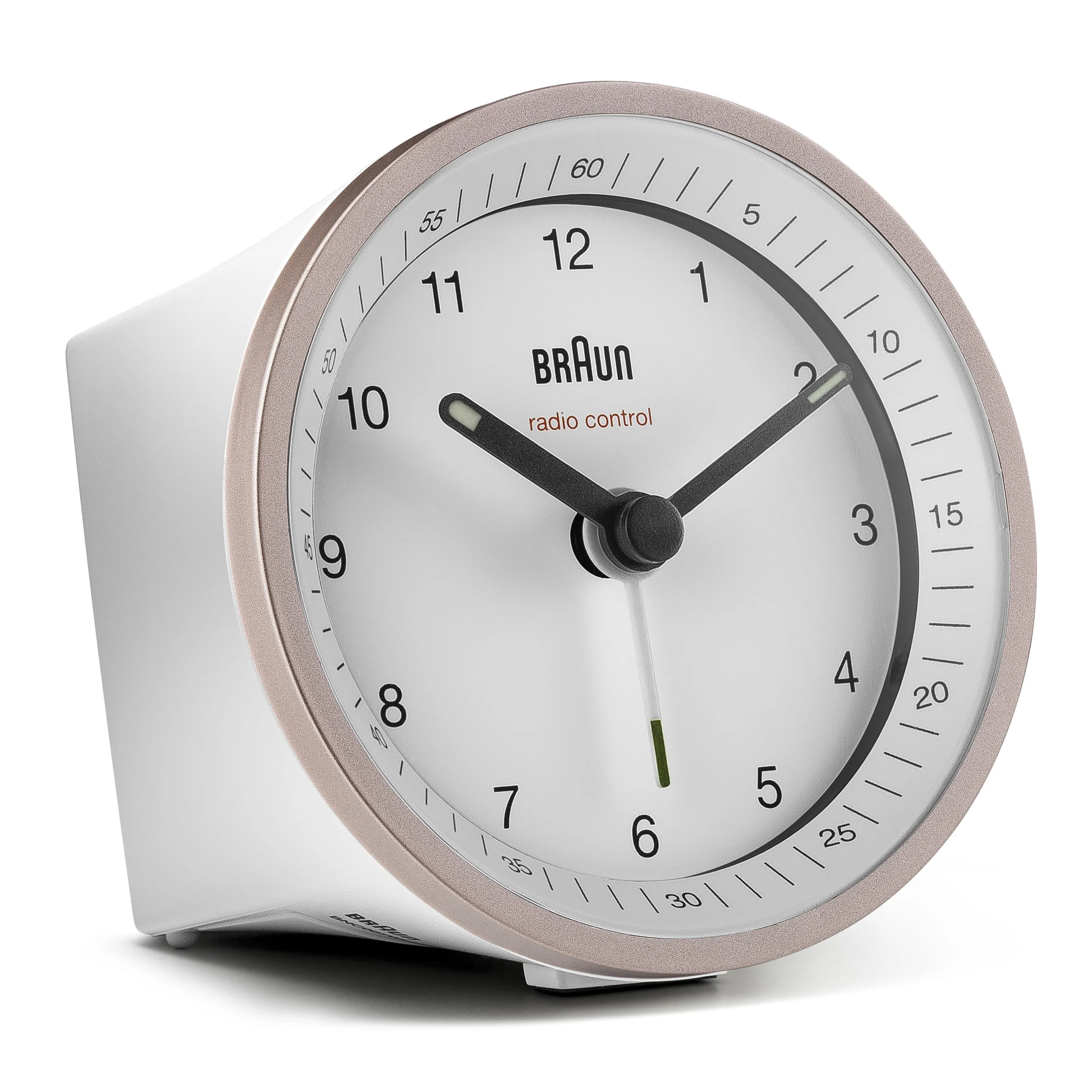 Braun BC 07 PW-DCF Radiokontrollerad analog v&auml;ckarklocka - Rosa/Vit