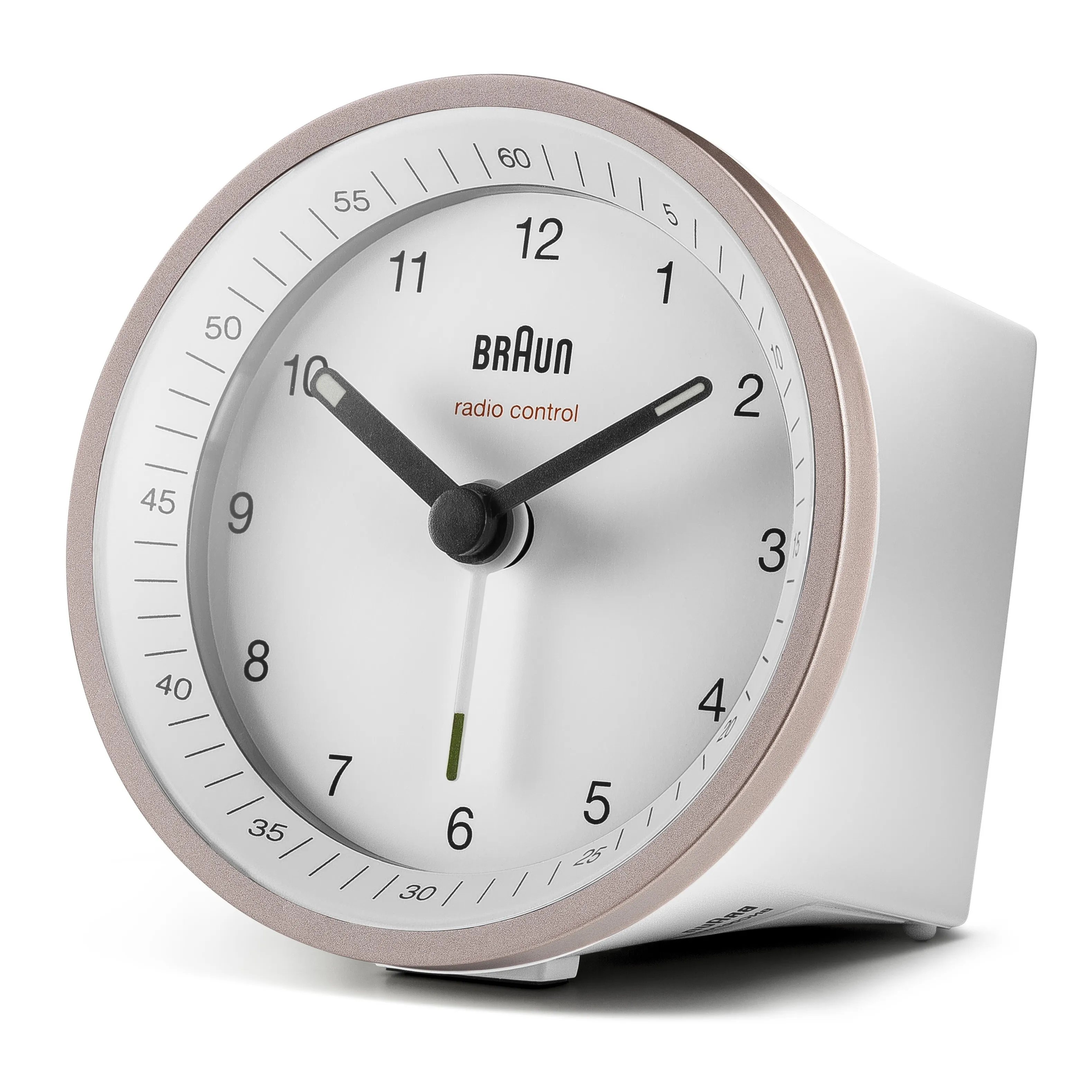 Braun BC 07 PW-DCF Radiokontrollerad analog v&auml;ckarklocka - Rosa/Vit