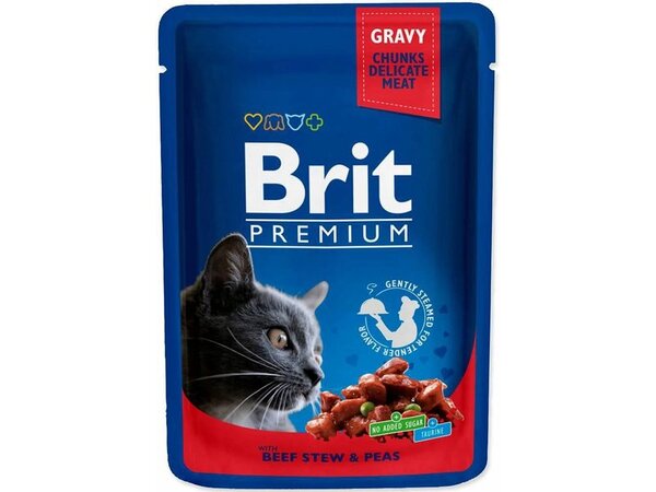 Brit Premium Cat Pouches Family Plate, V&aring;tfoder f&ouml;r katt, Adult, 12 x 100 g