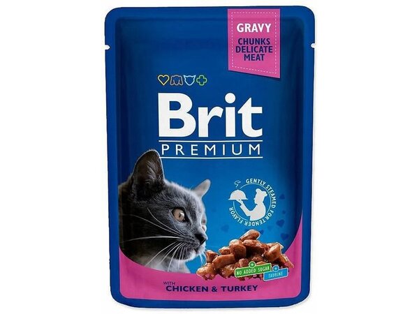 Brit Premium Cat Pouches Family Plate, Wet food for cats, Adult, 12 x 100g