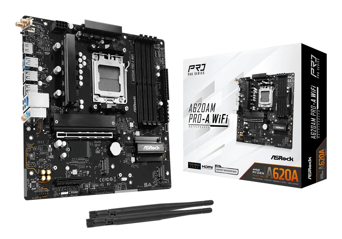 ASRock A620AM PRO-A WiFi AM5 mATX Motherboard