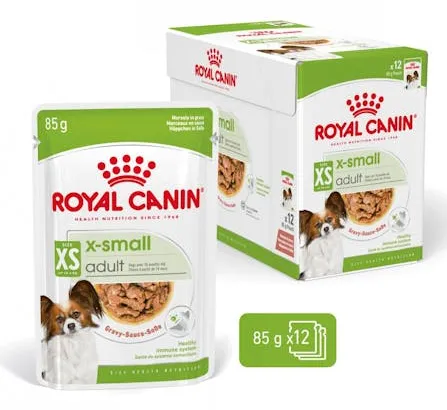 Royal Canin X-Small Adult in Gravy, Wet food for dogs, 12 x 85g