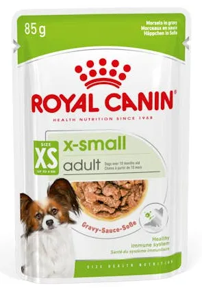 Royal Canin X-Small Adult in Gravy, Wet food for dogs, 12 x 85g