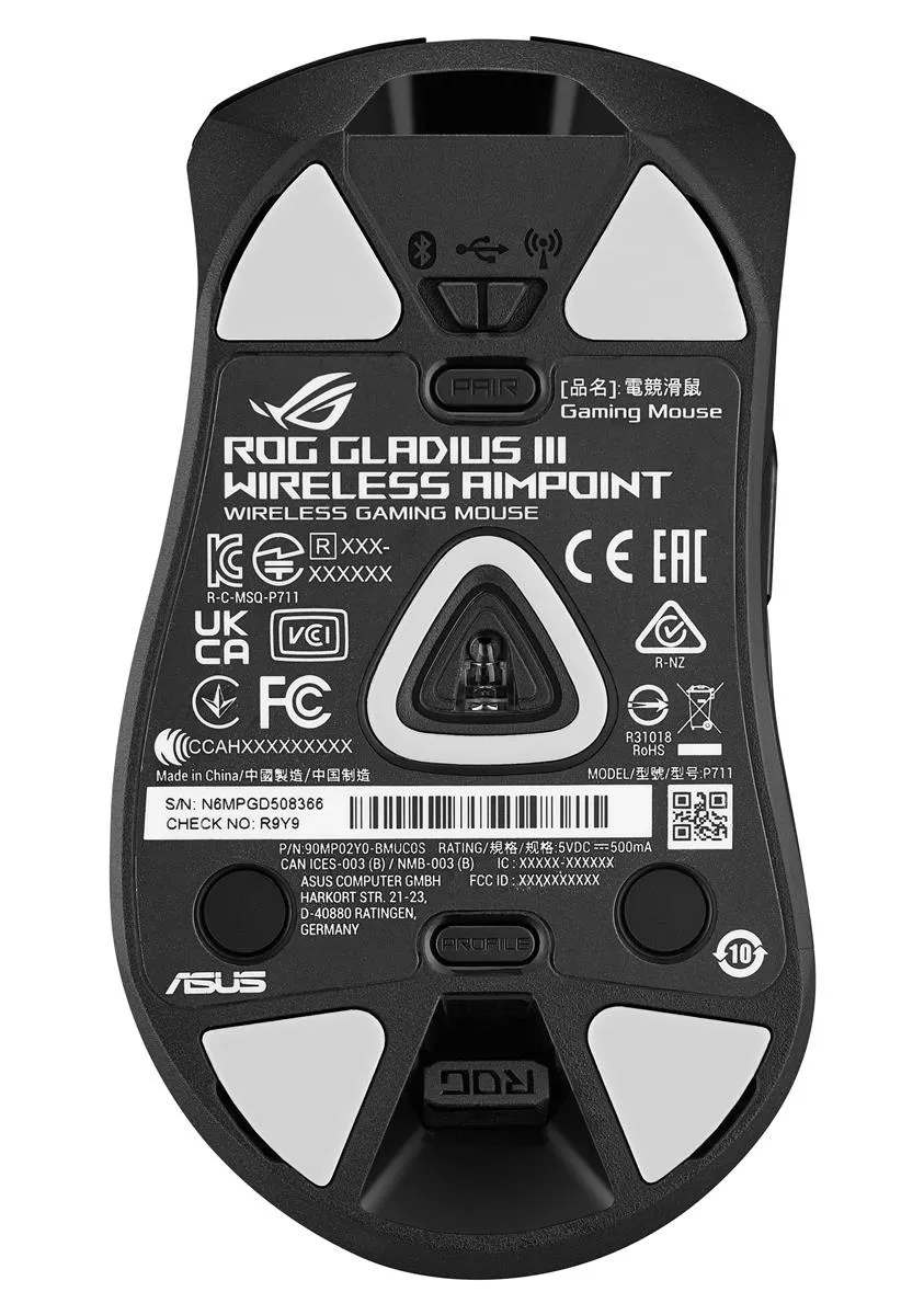 Asus ROG Gladius III AimPoint - wireless gaming mouse, black