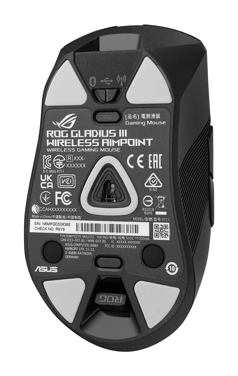 Asus ROG Gladius III AimPoint - wireless gaming mouse, black