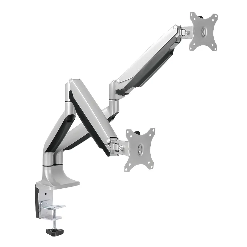 Logilink Dual Gas Spring - monitor arm, Silver, 13-32", 2x9kg