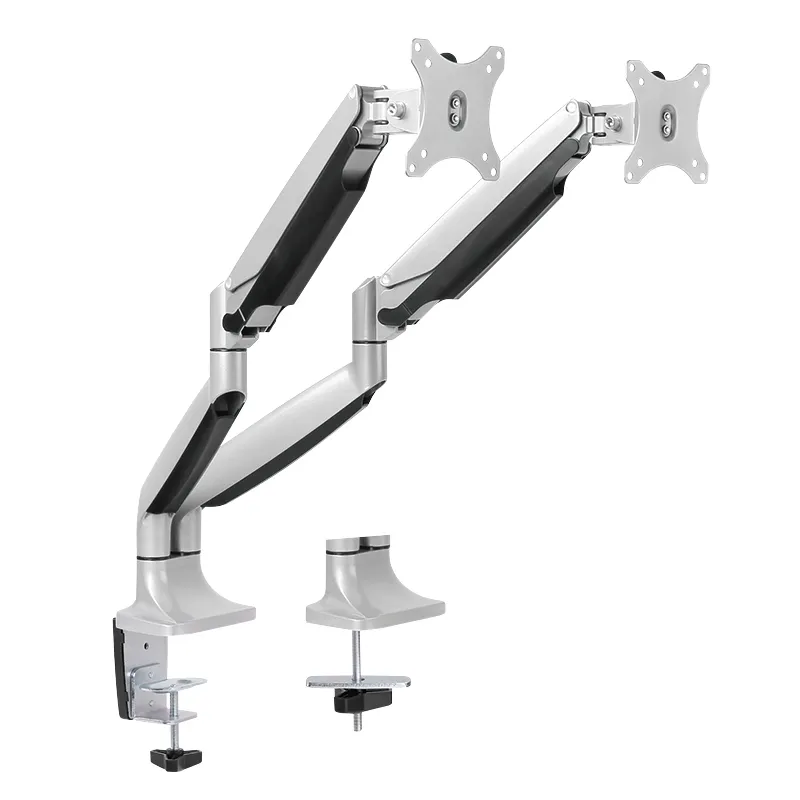 Logilink Dual Gas Spring - monitor arm, Silver, 13-32", 2x9kg