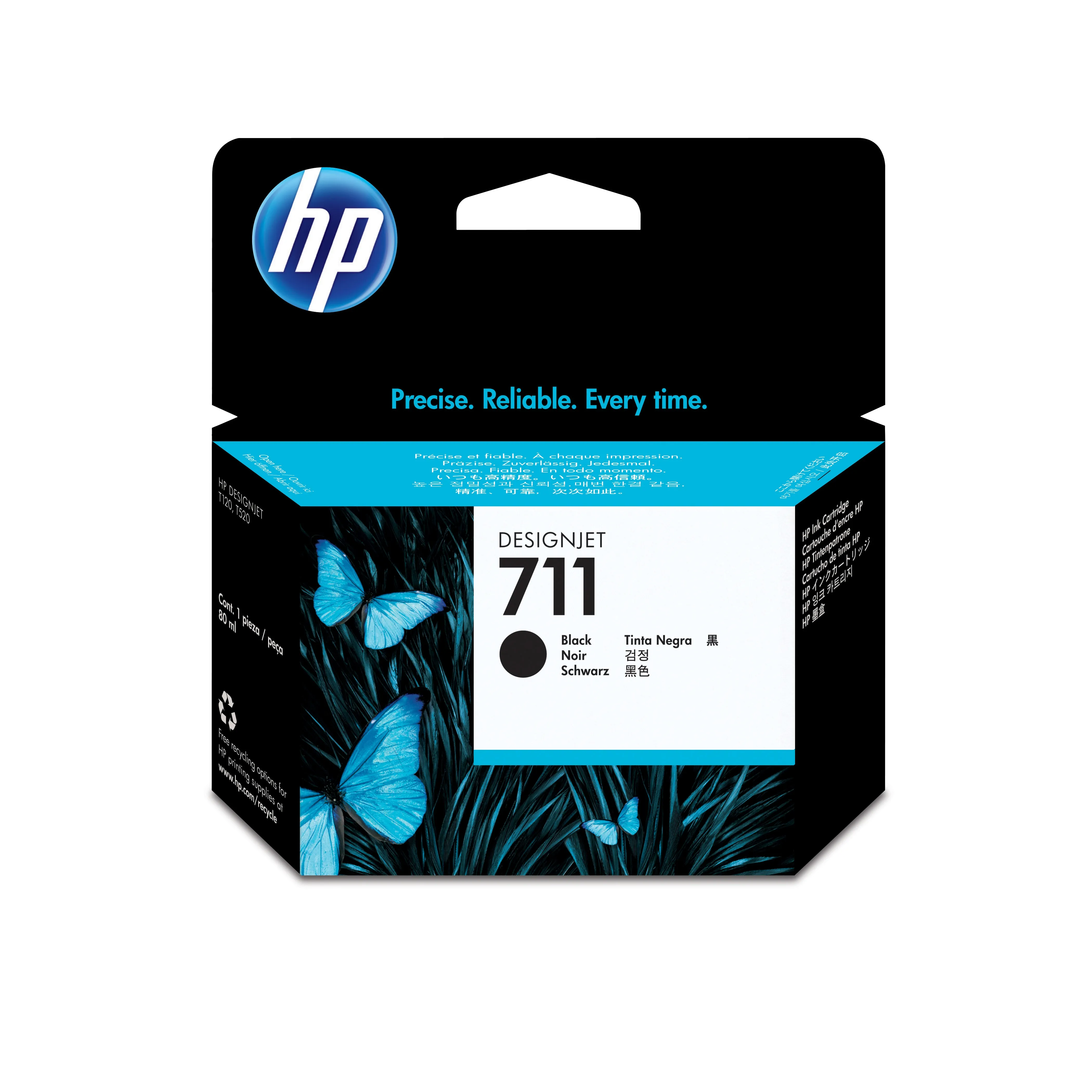 HP 711 - 80 ml - musta - alkuper&auml;inen - mustepatruuna malleihin DesignJet T120 ePrinter, T520 ePrinter