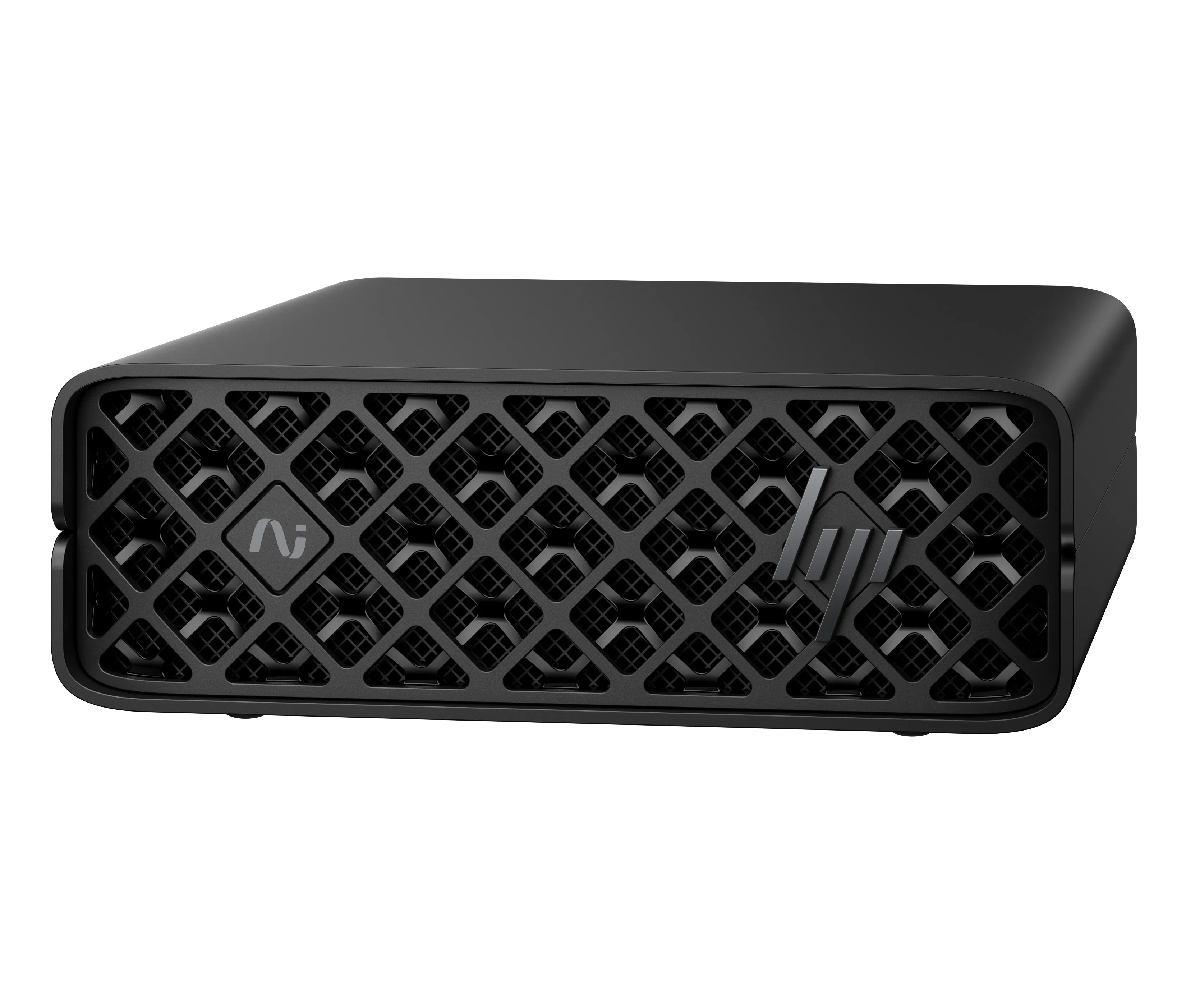 HP ZGX Nano G1n GB10 Grace Blackwell Superchip, 128 Gt, 4 Tt, NVIDIA Blackwell, NVIDIA DGX OS -ty&ouml;asema, minikotelo, musta