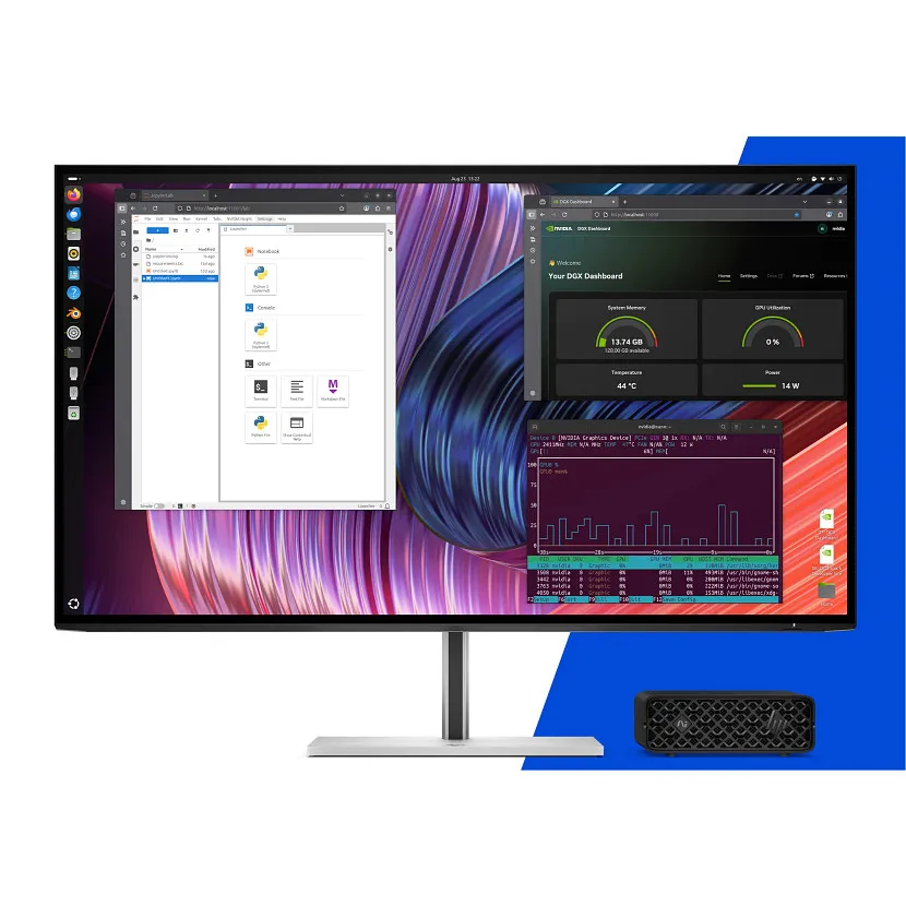 HP ZGX Nano G1n GB10 Grace Blackwell Superchip, 128GB, 4TB, NVIDIA Blackwell, NVIDIA DGX OS Workstation, Mini PC, Black