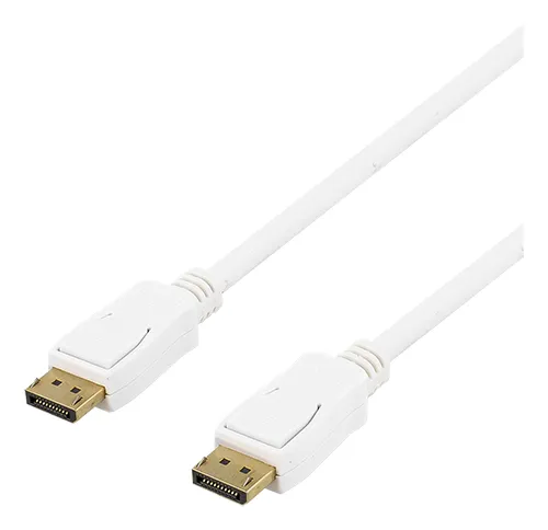 Deltaco DisplayPort &ndash; DisplayPort 1.2 -kaapeli, 0,5m, Valkoinen