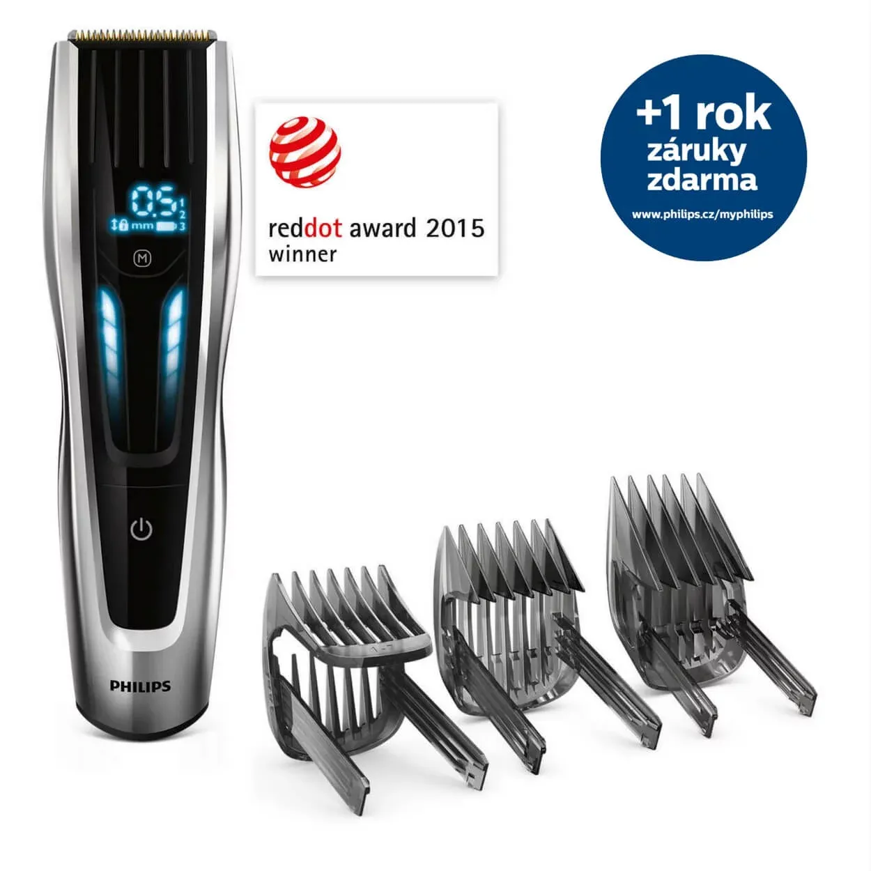 Philips Series 9000 HC9450/15 sladdl&ouml;s h&aring;rtrimmer, svart
