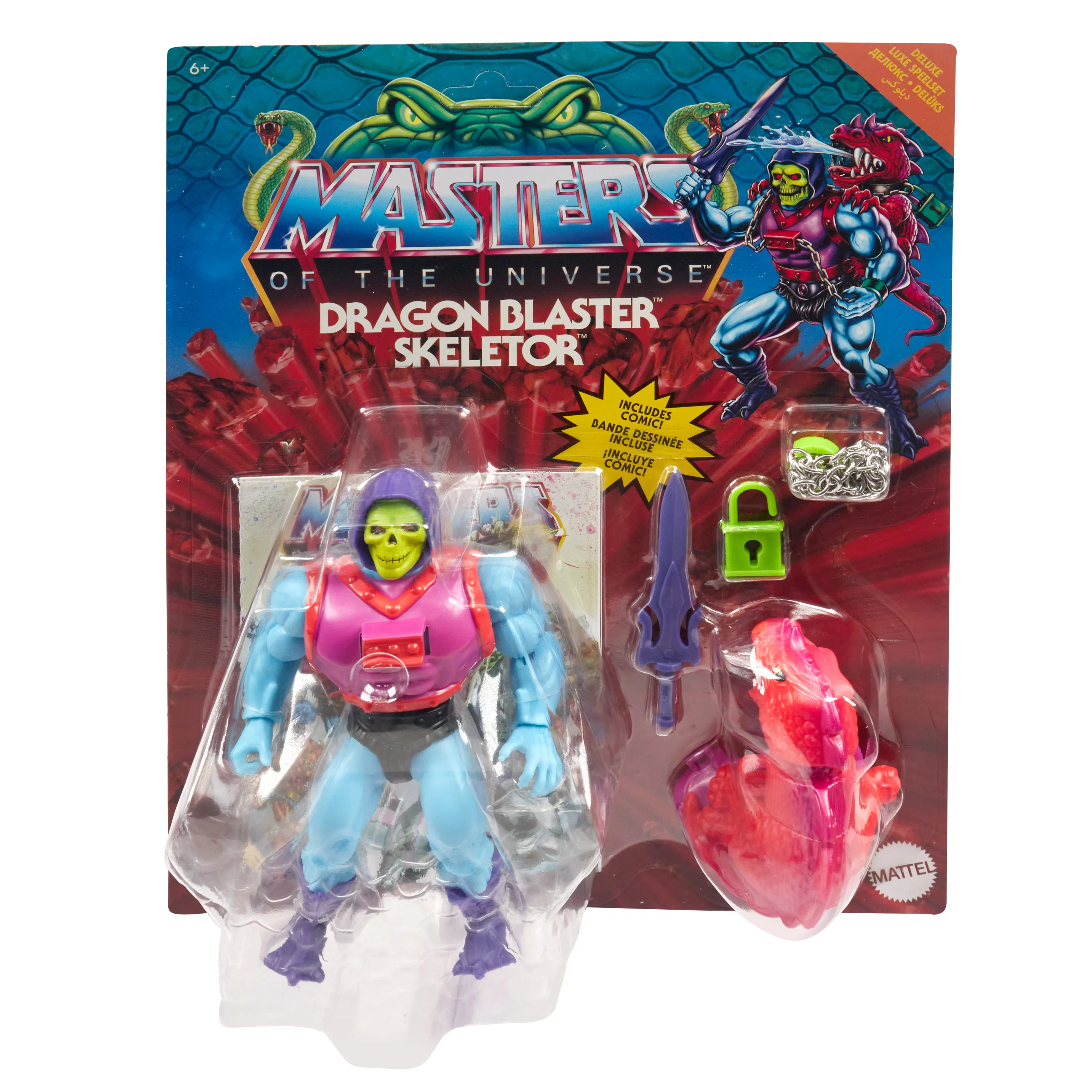 Mattel Masters of the Universe Origins Action Figure Deluxe Dragon Blaster Skeletor, Toy Figure (14 cm)