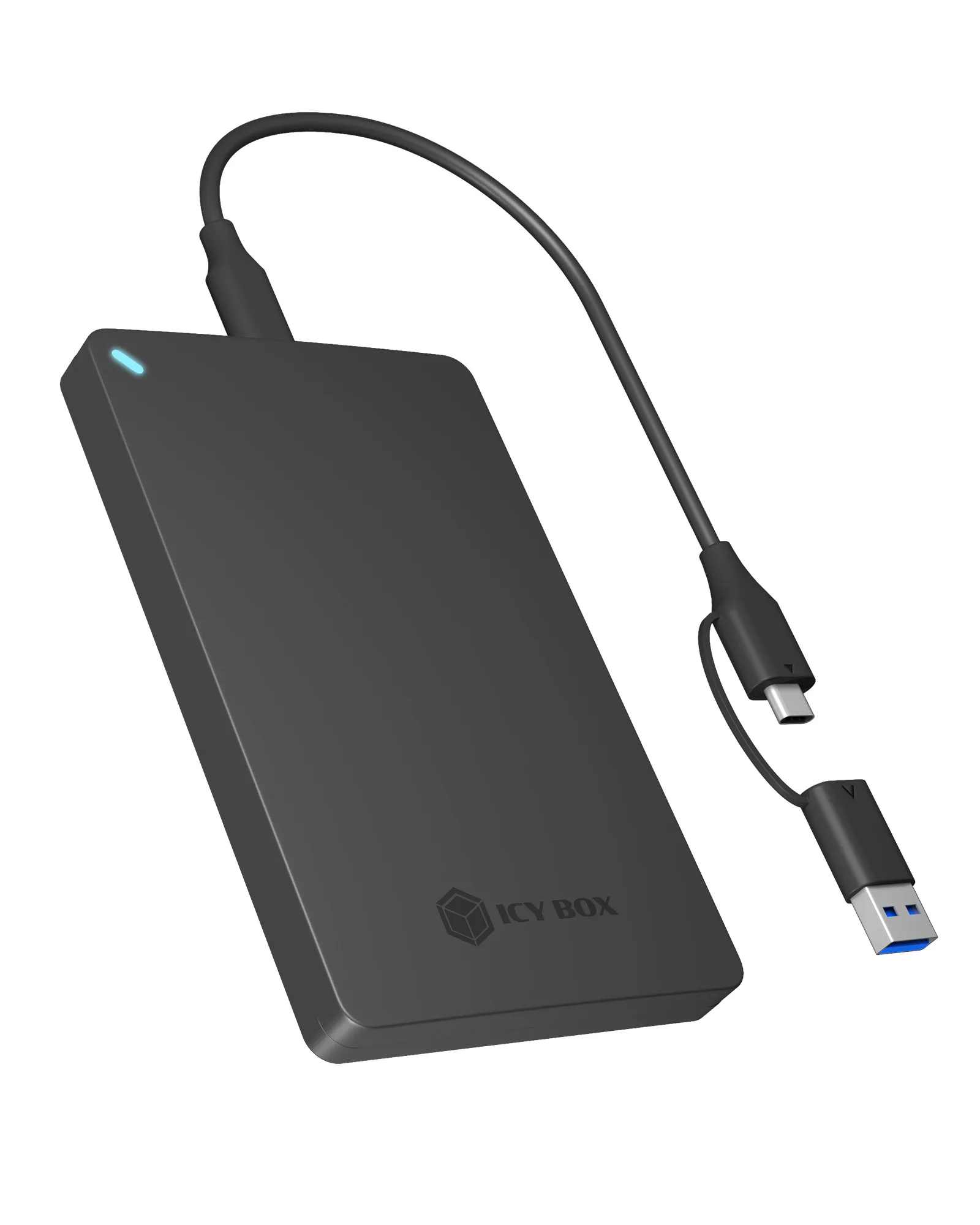 ICY BOX IB-201T-CU31 2,5" HDD/SSD-ulkoisen aseman kotelo, 1-paikkainen, USB-C, musta