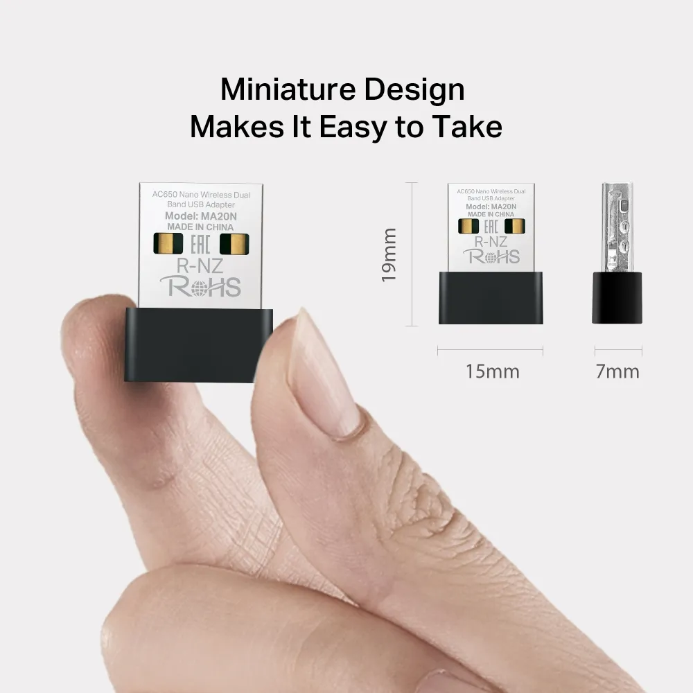 Mercusys MA20N AC650 Nano WiFi USB - adapter