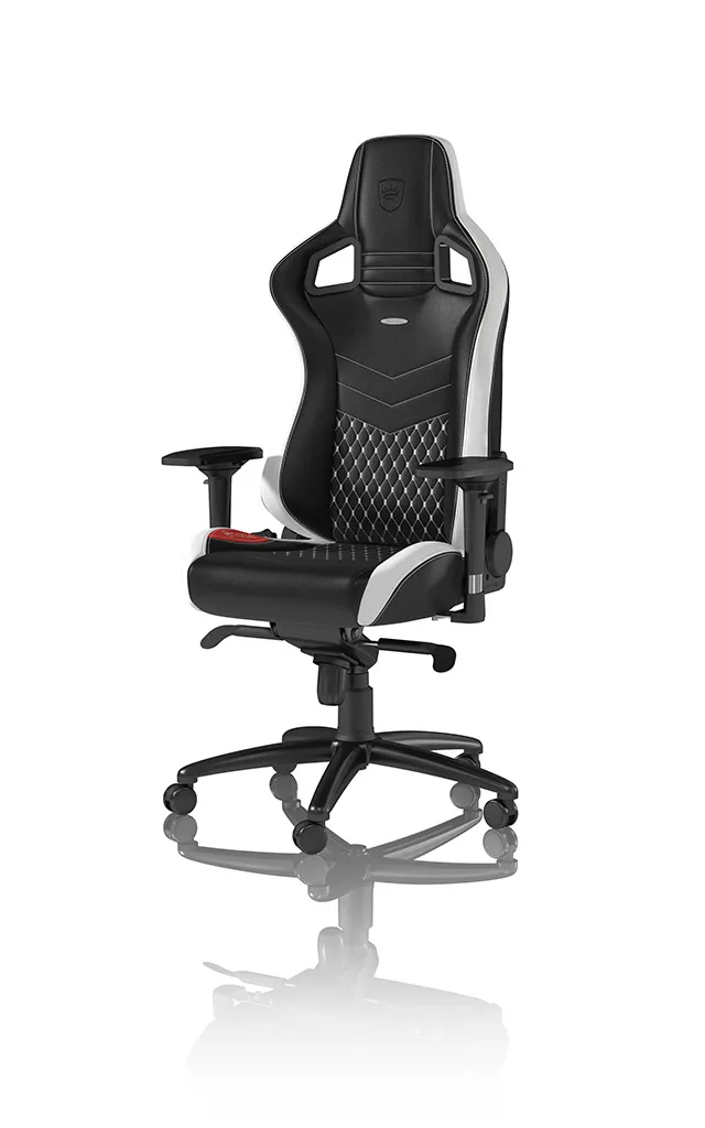 Noblechairs EPIC Real Leather Gaming Chair - Black/Red/White