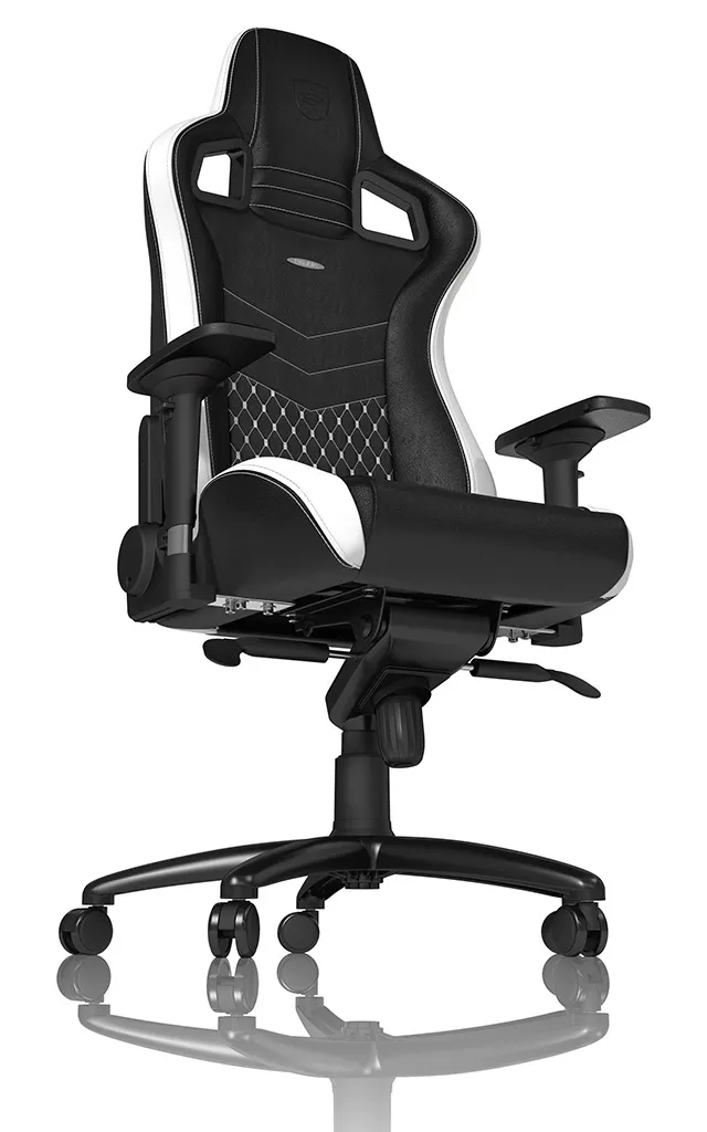 Noblechairs EPIC Real Leather Gaming Chair - Black/Red/White