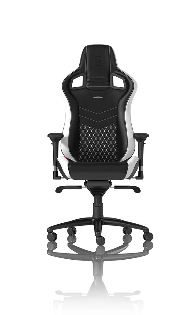 Noblechairs EPIC Real Leather Gaming Chair - Black/Red/White