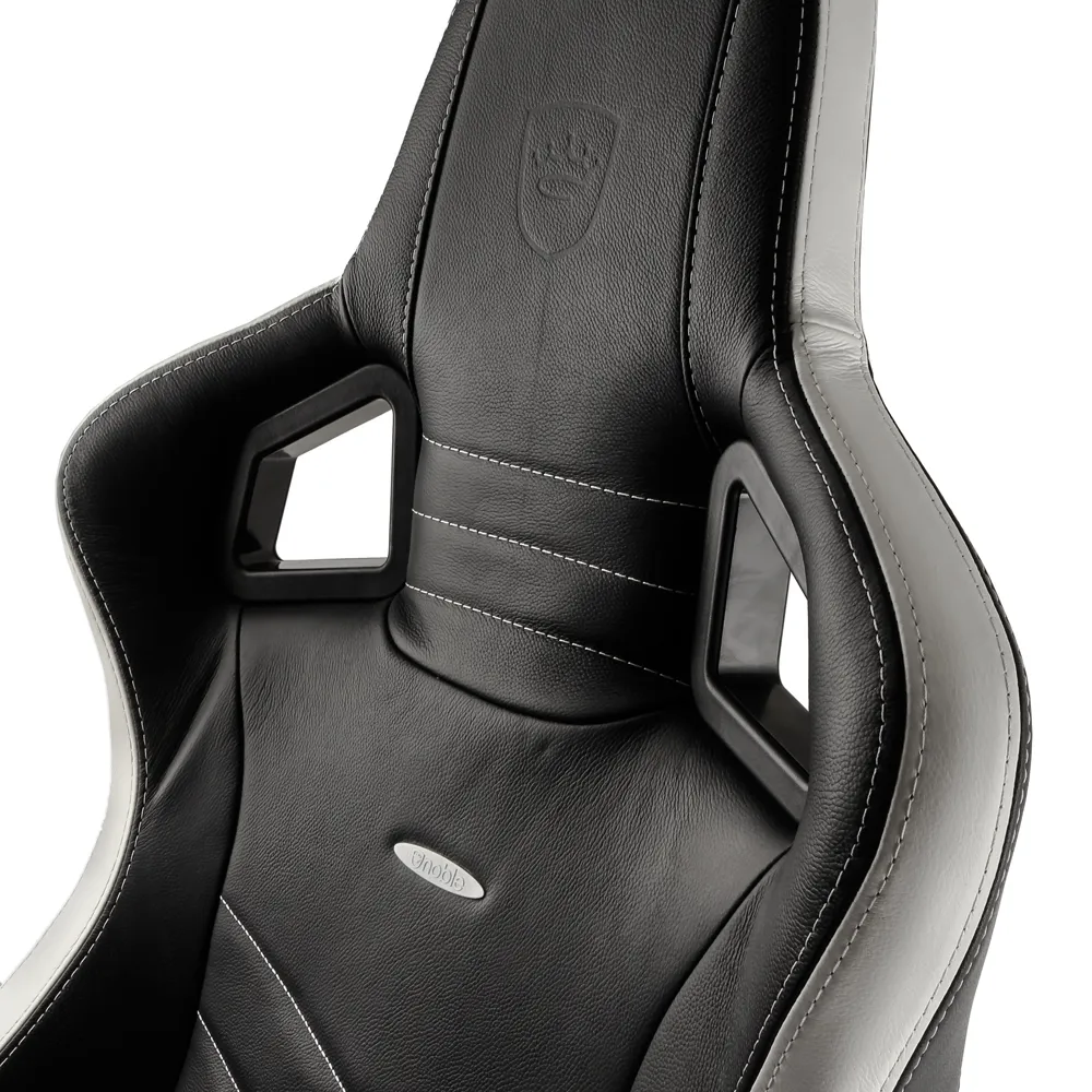 Noblechairs EPIC Real Leather Gaming Chair - Black/Red/White