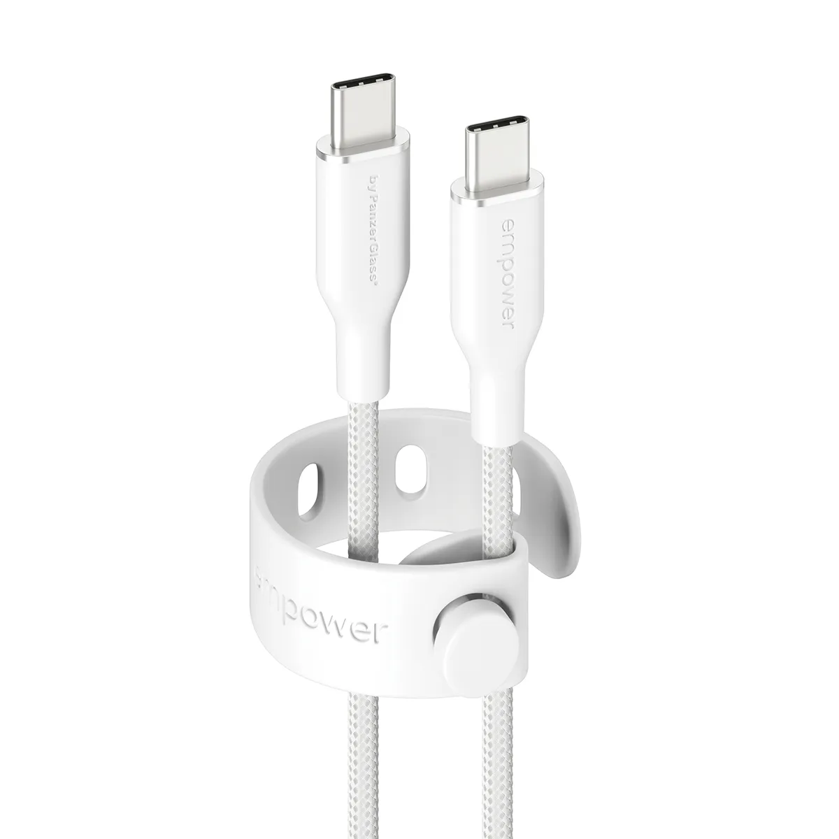PanzerGlass Empower Racing USB-C cable, 60W, 1.2 m, Silver White