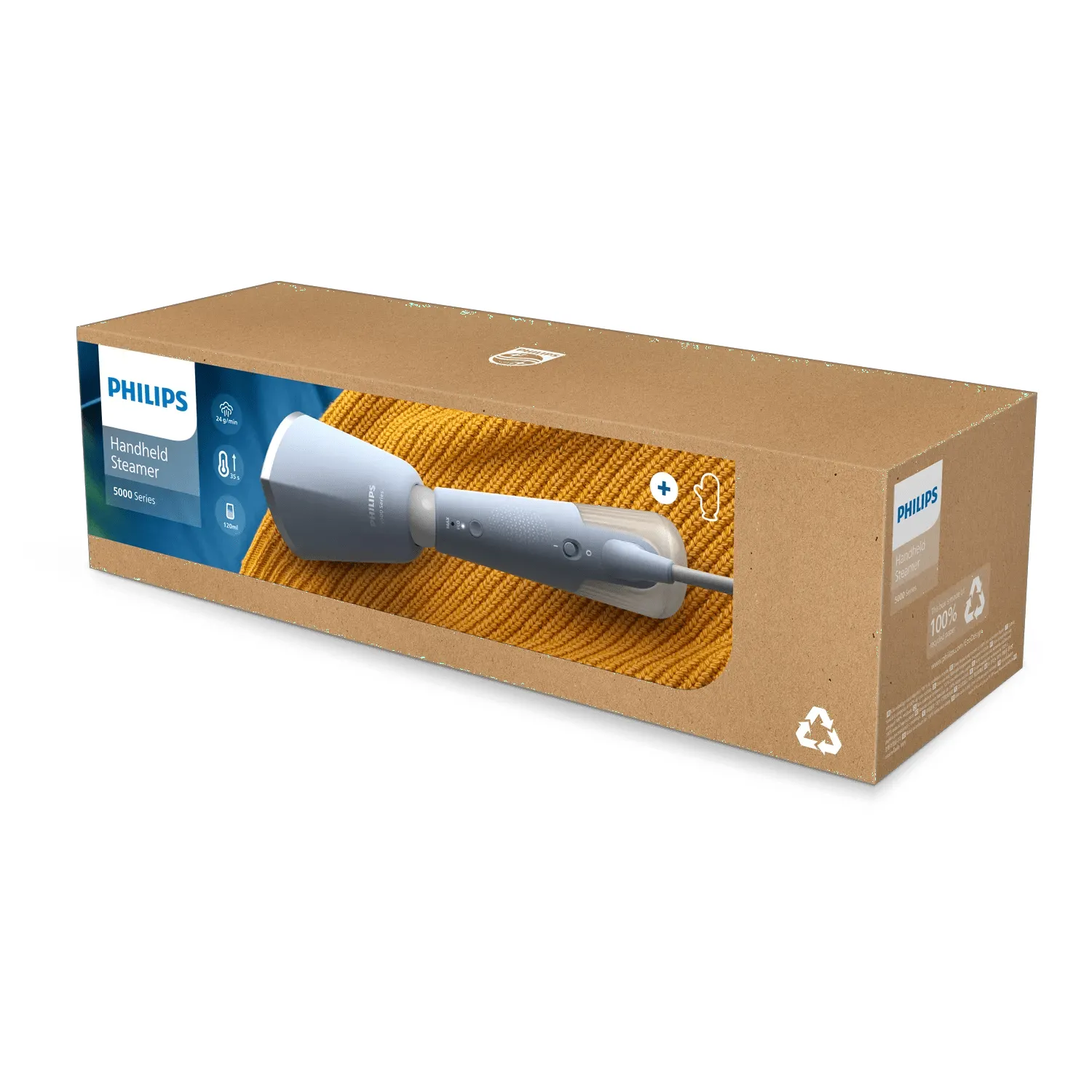 Philips 5000 Series STH5020/20 Handheld Steamer, 1300W, 0.12L, Light Blue
