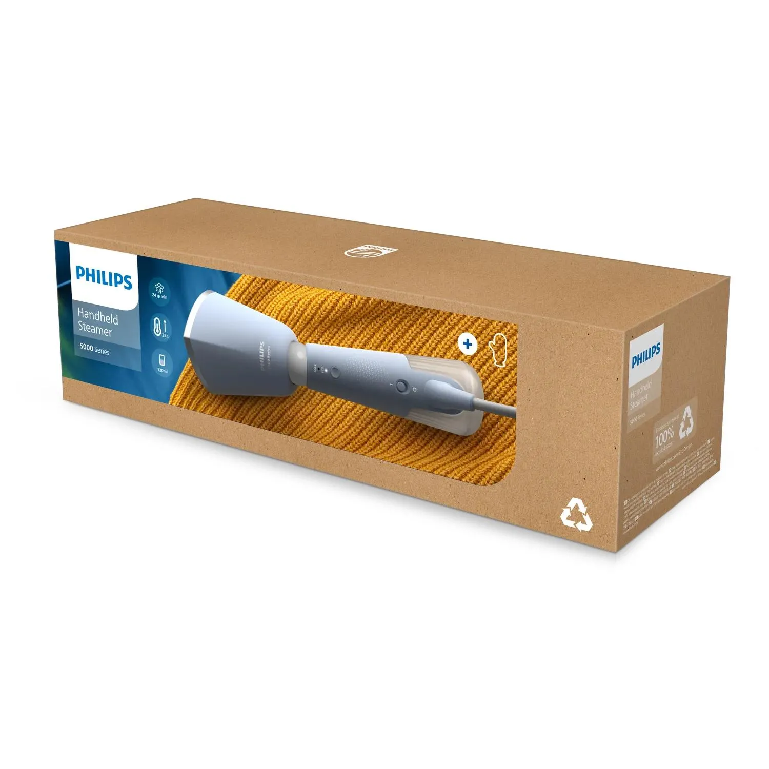 Philips 5000 Series STH5020/20 Handheld Steamer, 1300W, 0.12L, Light Blue