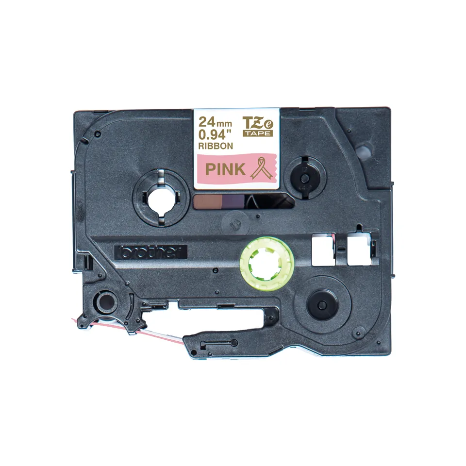 Brother TZeR satin tape 24mm x 4m gold on pink