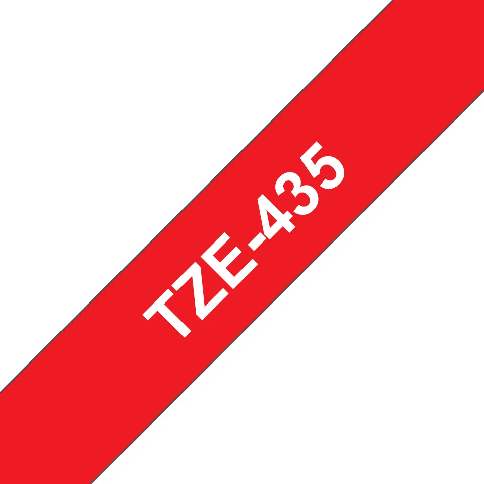 BROTHER TZE435 tape white/red 12mm 8m