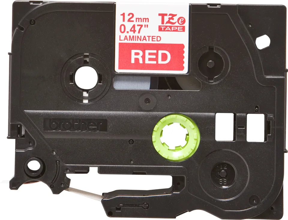 BROTHER TZE435 tape white/red 12mm 8m