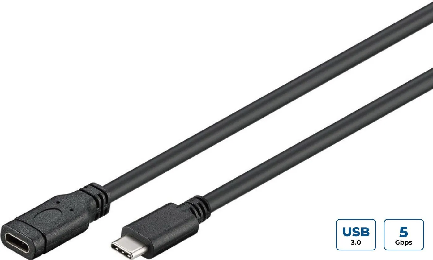 MicroConnect USB-C – USB-C 3.1 Gen 1 - cable, 1 m, Black/Silver