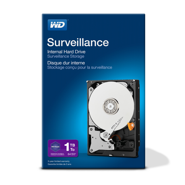 WD Surveillance WDBGKN0010HNC - Kiintolevyasema - 1 Tt - sis&auml;inen - 3.5" - SATA 6Gb/s - puskuri: 64 Mt - HDD- levy