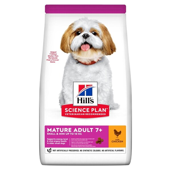 Hill's Science Plan Mature Adult 7+ Small &amp; Mini Chicken, Koiran kuivaruoka, 1,5 kg