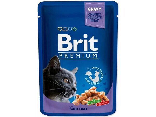 Brit Premium Cat Pouches Family Plate, Wet food for cats, Adult, 12 x 100g