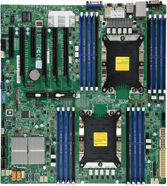 SUPERMICRO X11DPI-N - Emolevy - laajennettu ATX - Socket P - 2 Tuetut CPU:t - C621 - USB 3.0 - 2 x Gigabit LAN - onboard graphics