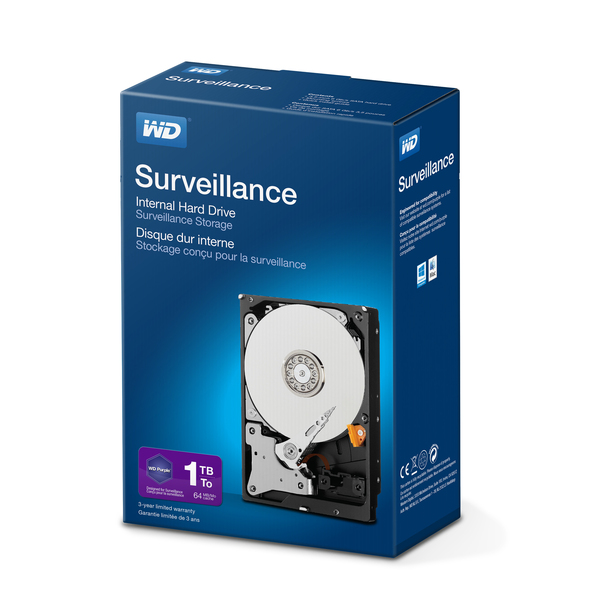 WD Surveillance WDBGKN0010HNC - Kiintolevyasema - 1 Tt - sis&auml;inen - 3.5" - SATA 6Gb/s - puskuri: 64 Mt - HDD