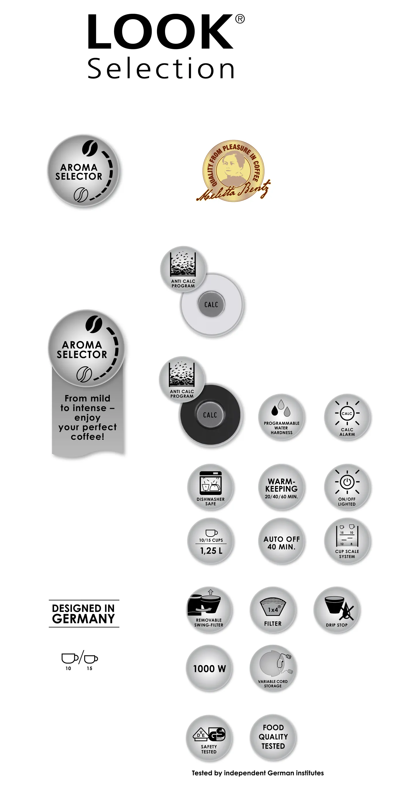 Melitta Look Selection - kaffebryggare, vit