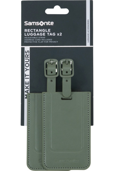 Samsonite TA Revolution Rectangle 2-Pack Polyurethane bagagetagg, gr&ouml;n