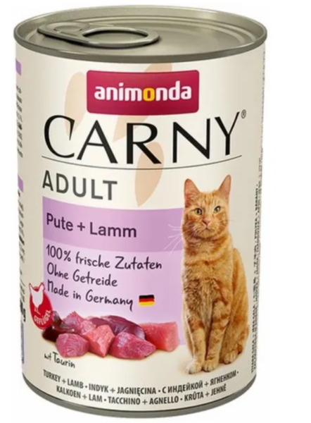 Animonda Carny Adult Turkey with Lamb, Kissan m&auml;rk&auml;ruoka, Viljaton, 400 g