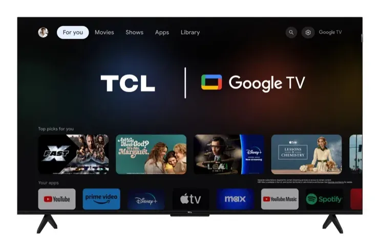 TCL T7B 55" 4K QLED Pro Google TV, 60 Hz, Dolby Vision, HDR10+, titanium