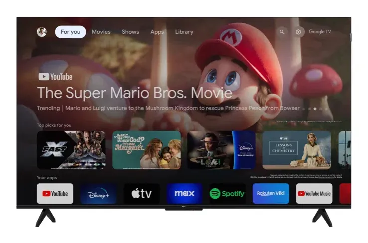 TCL T7B 55" 4K QLED Pro Google TV, 60 Hz, Dolby Vision, HDR10+, titanium