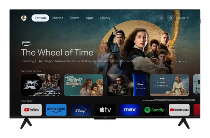 TCL T7B 55&quot; 4K QLED Pro Google TV, 60 Hz, Dolby Vision, HDR10+, titanium